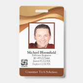 コンピュータモダンソフトウェア会社金ゴールドブラウンID バッジ (正面)