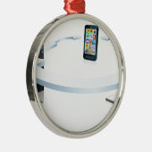 コンピュータラップトップおよび携帯電話の接続 メタルオーナメント (右)