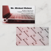 コンピュータラップトップのキーボード技術者の先生情報 名刺 (正面/裏面)