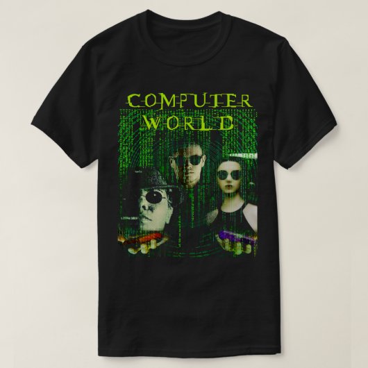 コンピュータワールドy2kパロディおもしろいミーム tシャツ (デザイン正面)