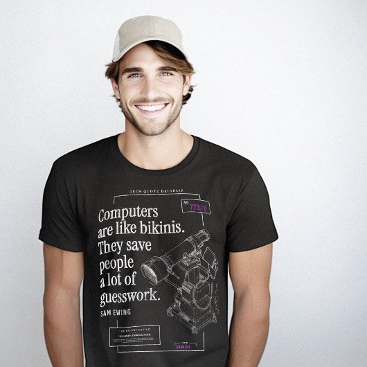 コンピューターおもしろいビキニステック引用文特許スケッチ Tシャツ