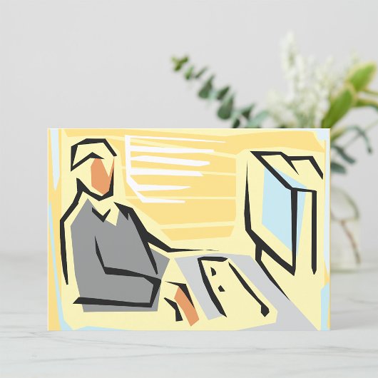 コンピューターで作業中の招待状 招待状