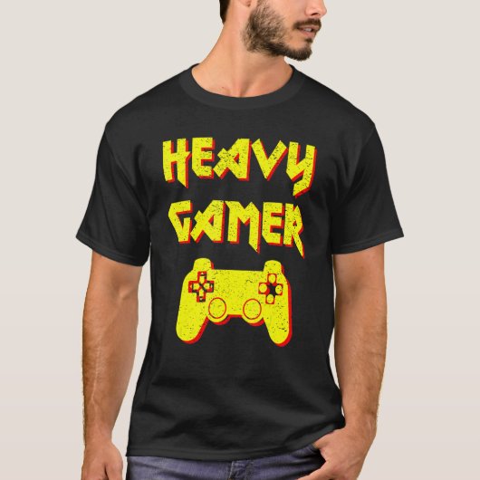 コンピューターとコンソールの重いゲーマーおもしろい Tシャツ (正面)