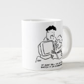 コンピューターに詳しくない ジャンボコーヒーマグカップ (正面右)