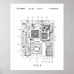 コンピューターのマザーボードの特許 ポスター