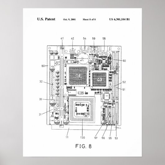 コンピューターのマザーボードの特許 ポスター (正面)