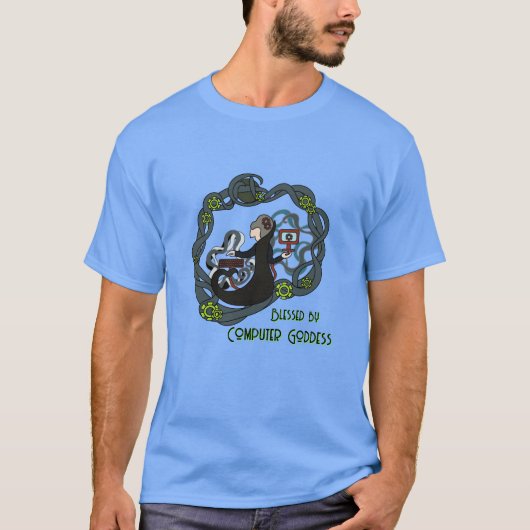コンピューターの女神に祝福されし者 Tシャツ (正面)