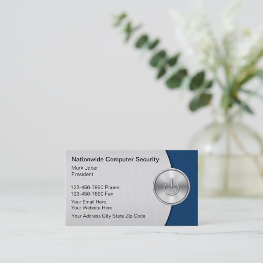 コンピューターの安全性の名刺 名刺 (スタンド正面)