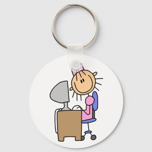 コンピューターの少女 キーホルダー (正面)