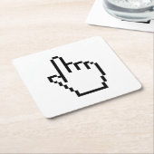 コンピューターの手ポインター / マウスカーソル スクエアペーパーコースター (アングル)
