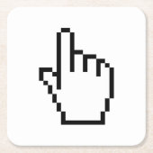 コンピューターの手ポインター / マウスカーソル スクエアペーパーコースター (正面)