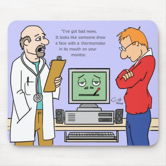 コンピューターの障害 マウスパッド (正面)