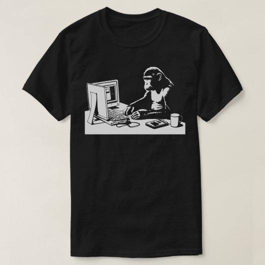 コンピューターを操作する人 Tシャツ (デザイン正面)