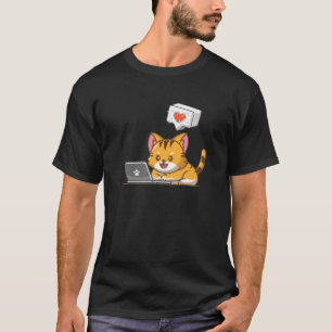 コンピューターアパレルGagおもしろいアイディアの寿司猫 Tシャツ