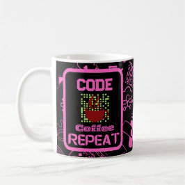 コンピューターエンジニアプログラマーcoding tech pink コーヒーマグカップ