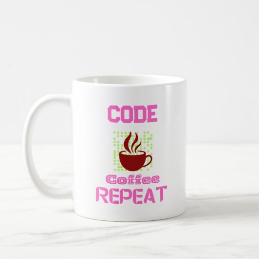 コンピューターエンジニアプログラマーcoding tech pink コーヒーマグカップ (左)