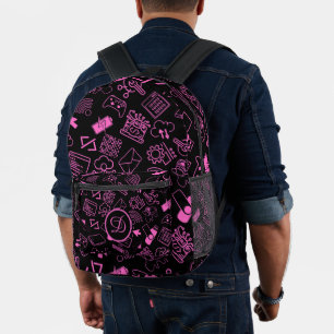 コンピューターエンジニアプログラマーcoding tech pink プリントバックパック