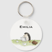 コンピューターカラーのかわいいハリネズミ動物 キーホルダー (正面)