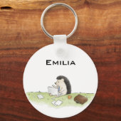 コンピューターカラーのかわいいハリネズミ動物 キーホルダー (正面)