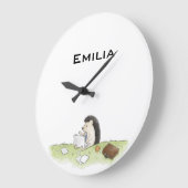 コンピューターカラーのかわいいハリネズミ動物 ラージ壁時計 (傾斜)