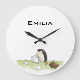 コンピューターカラーのかわいいハリネズミ動物 ラージ壁時計