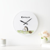 コンピューターカラーのかわいいハリネズミ動物 ラージ壁時計 (ホーム)