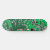 コンピューターギーク回路基板グリーン スケートボード (横)