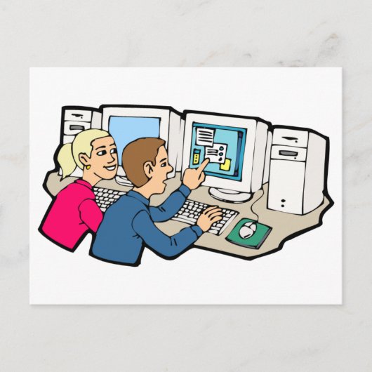 コンピュータークラスのレッスン ポストカード (正面)