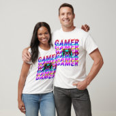 コンピューターコントローラーのゲーマー文字体裁の繰り返しテキスト Tシャツ (ユニセックス)
