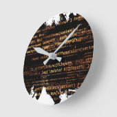 コンピューターコード ラウンド壁時計 (傾斜)