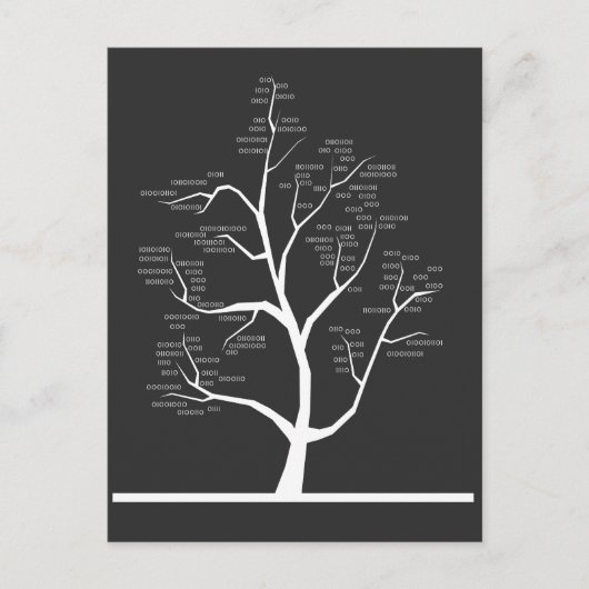 コンピューターサイエンス教師 バイナリーコード ツリー ポストカード (正面)