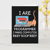 コンピューターサイエンス IT コンピューターねこ 面白い名言 ギフト カード (黄色い花)