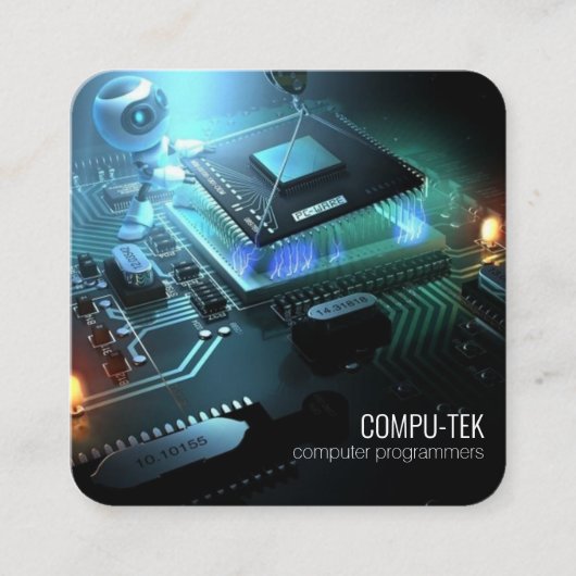 コンピュータープログラマー名刺 スクエア名刺 (正面)