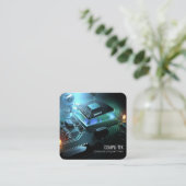 コンピュータープログラマー名刺 スクエア名刺 (スタンド正面)