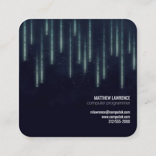 コンピュータープログラマー名刺 スクエア名刺 (裏面)