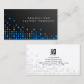 コンピュータープログラマITスキル抽象芸術ブルードット 名刺 (正面/裏面)