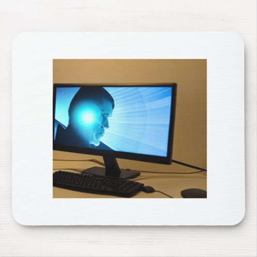 コンピューターマウスパッドで男性とデザイン マウスパッド (正面)