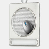 コンピューターマウス シルバープレートバナーオーナメント (左)
