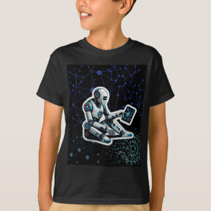コンピューター上のAIロボット Tシャツ