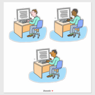 コンピューター作業員3名セット シール