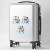 コンピューター作業員3名セット シール (スーツケース)