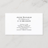 コンピューター修復ビジネスカードキーボードの取り外し 名刺 (裏面)