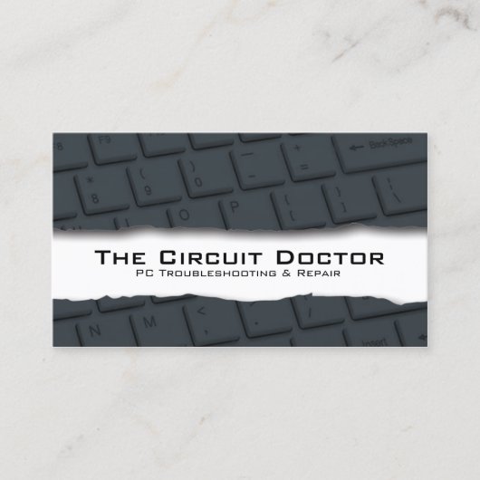 コンピューター修復ビジネスカードキーボードの取り外し 名刺 (正面)