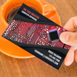 コンピューター修理ビジネスカードテンプレート 名刺
