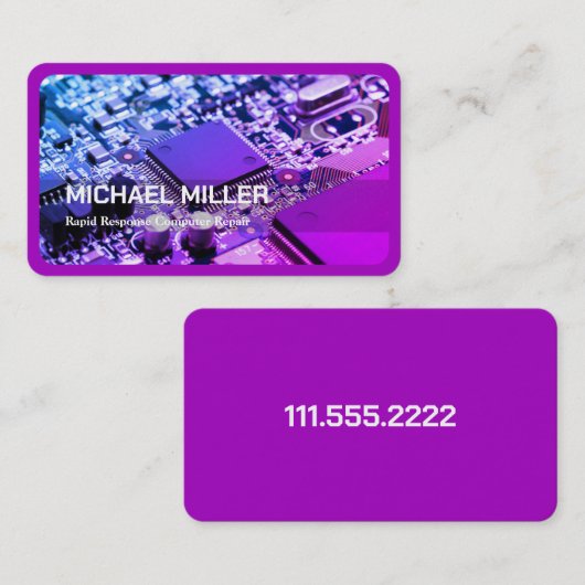 コンピューター修理技術会社 名刺 (正面/裏面)