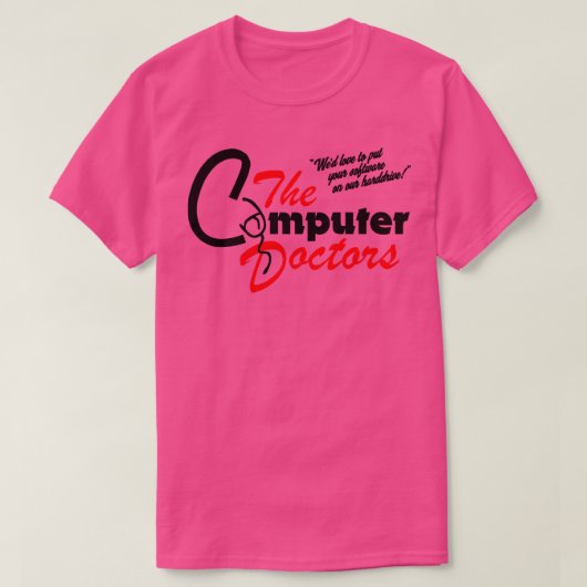 コンピューター医師コンピューター Tシャツ (デザイン正面)