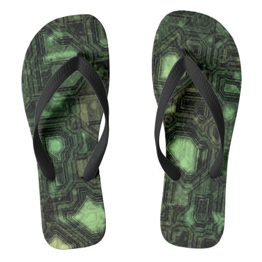 コンピューター回線の背景 ビーチサンダル (フットベッド)