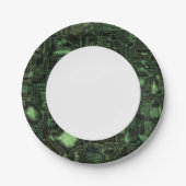 コンピューター回線の背景 ペーパープレート (正面)