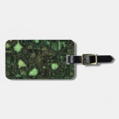 コンピューター回線の背景 ラゲッジタグ (正面横)