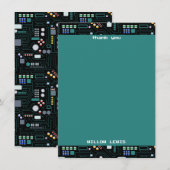 コンピューター回路基板パターン オフィス装飾 サンキューカード (正面/裏面)